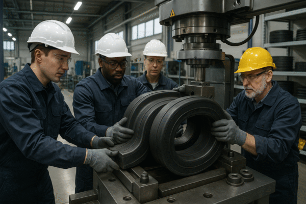 colocación de las piezas de una maquinaria - Multicauchos